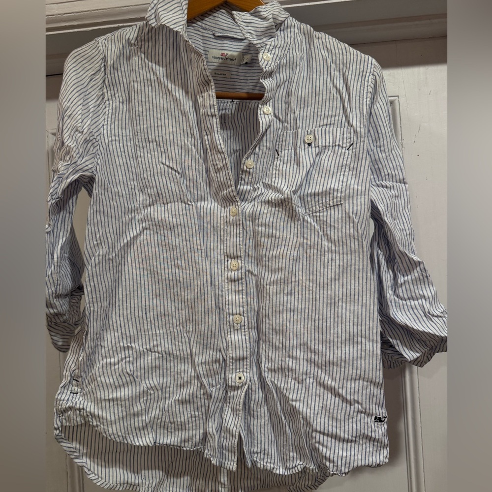 Vineyard Vines, blue and white button down, 4